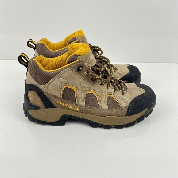 Vasque Women's Hiking Boots Size 9.5 M Brown/Yellow Suede & Mesh Upper Outdoor - Picture 2 of 10